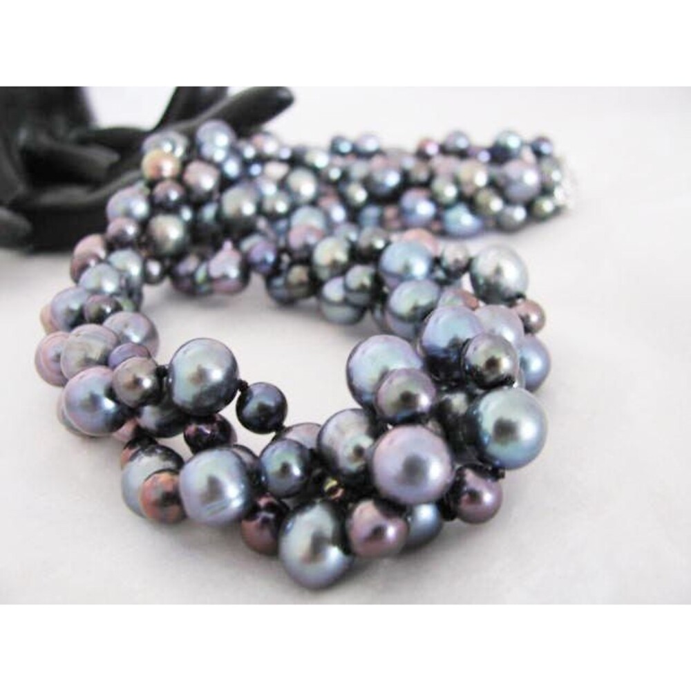 3 Strand Fresh Water Pearl Necklace with Sterling Silver clasp